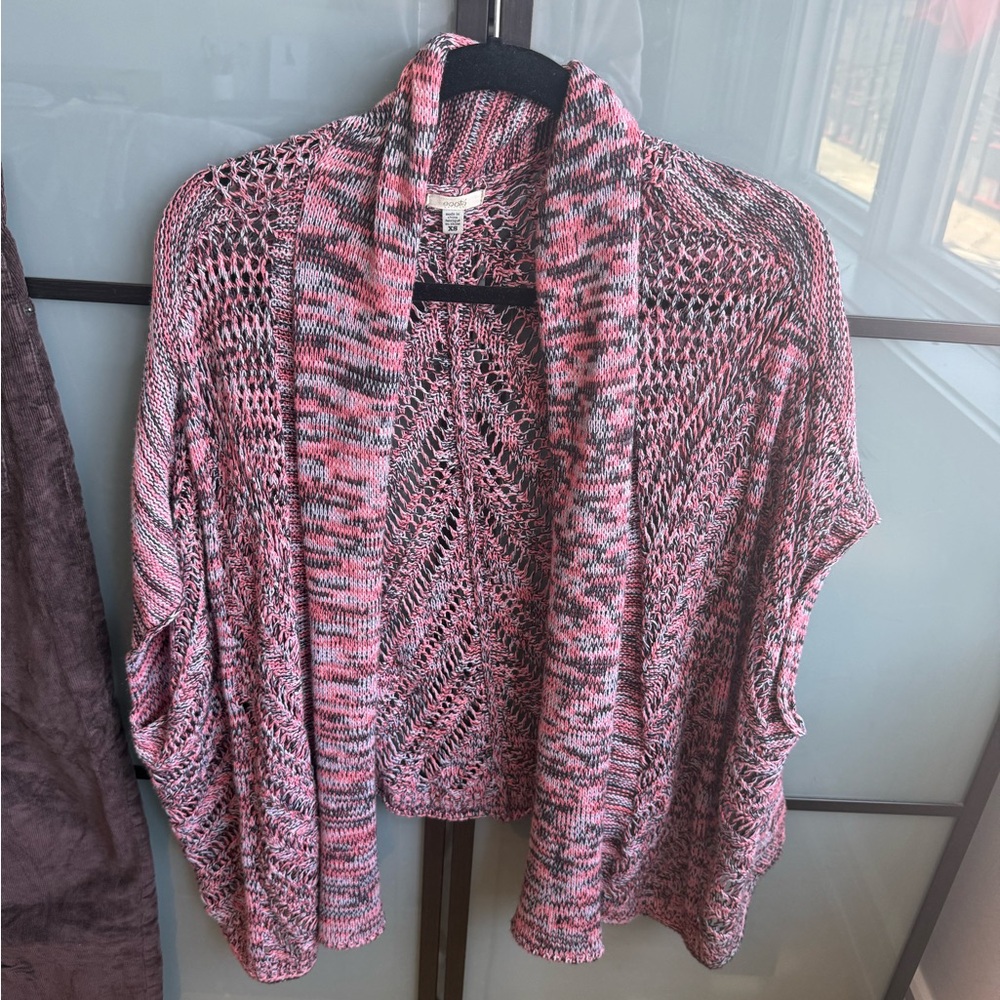 Women's Pink and Gray Knit Sweater